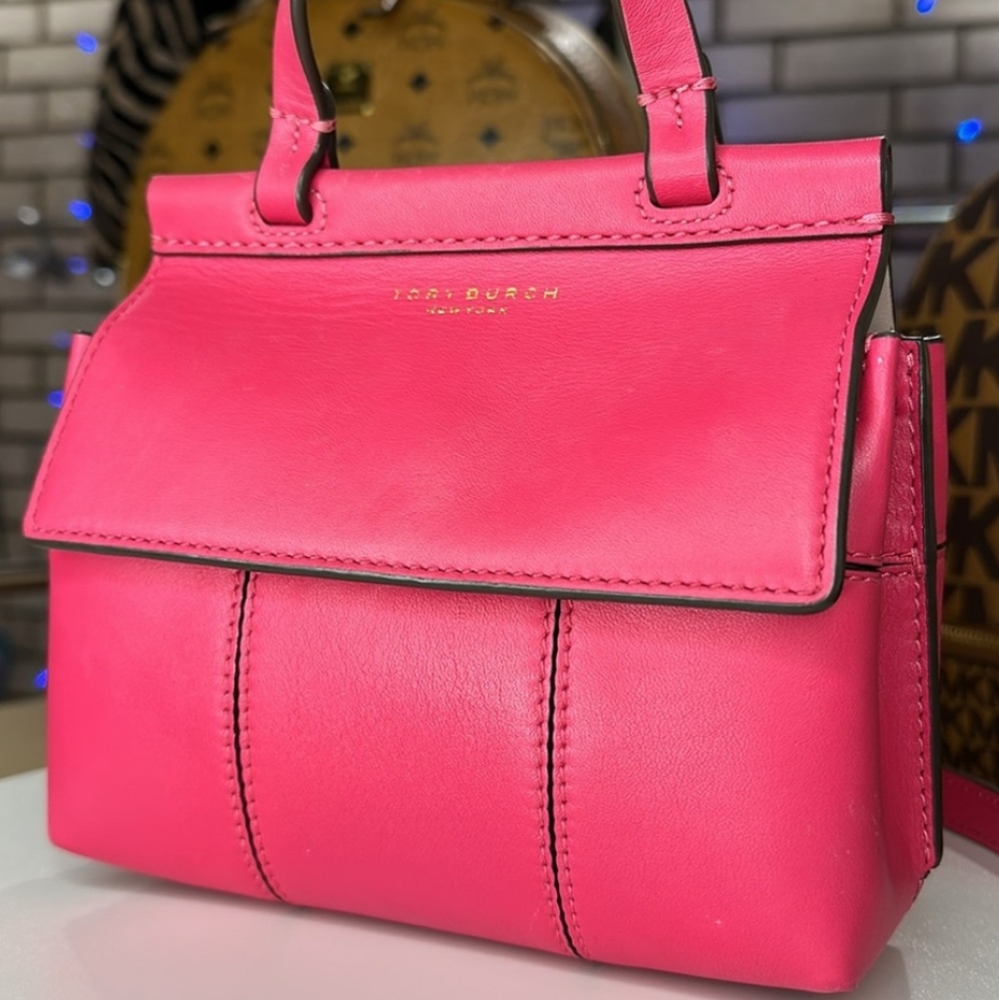 Tory Burch Block-T Mini Leather Satchel